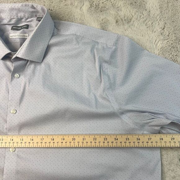 Michael Kors Slim Fit Travel Stretch Dress Shirt Mens Size 19 36/37 Grey - Picture 6 of 10